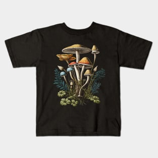 Cottagecore Aesthetic Mushrooms And Plants Women Kids T-Shirt